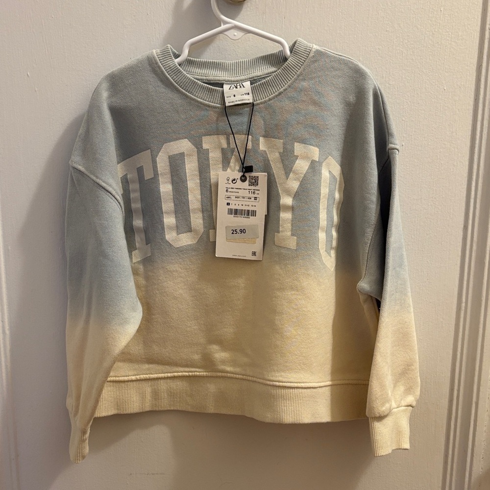 Zara Girls Gradient Blue and Cream Sweater Size 6
